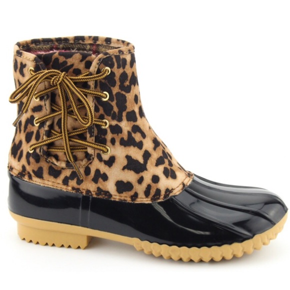 Nature Breeze Shoes - Nature Breeze Leopard Waterproof Duck Rain Boot